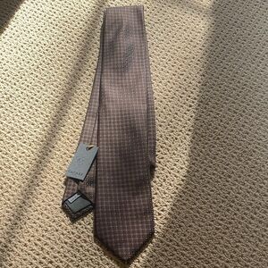Canali Geometric Pattern Brown Silk Necktie